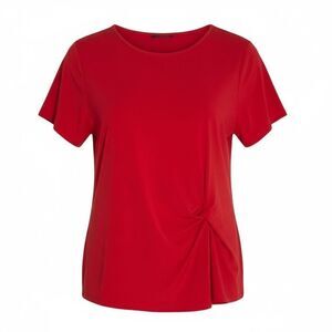 INC International Concepts Twisted Asymmetrical Short Sleeve Top Red Size 2X